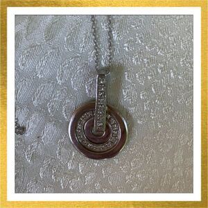 925 Silver VINTAGE Rhinestone Pendant NECKLACE